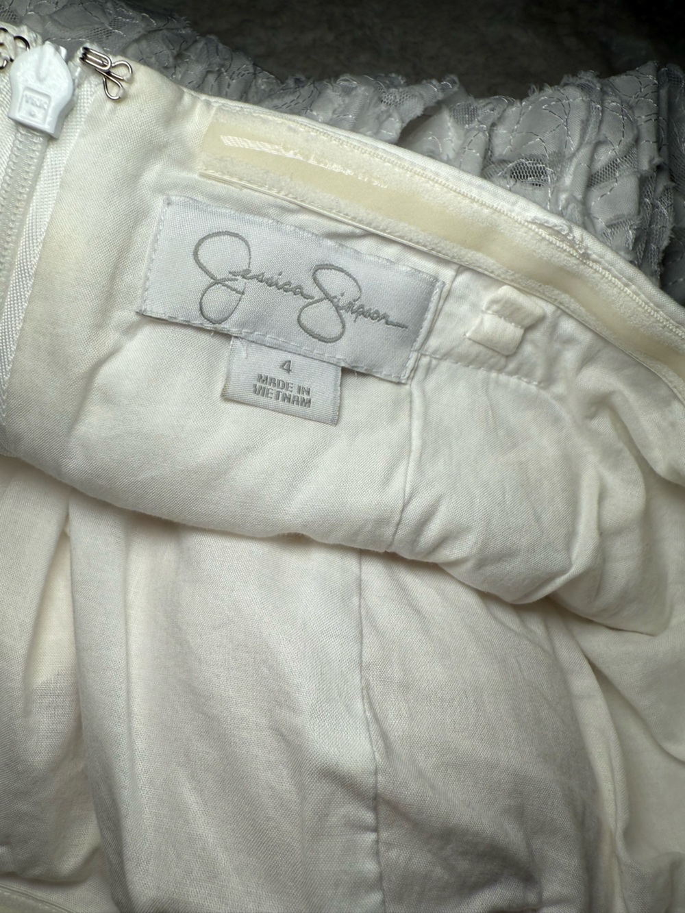 Jessica Simpson White Strapless Embroidered Midi Dress | Size S (US 4) - Picture 9 of 9